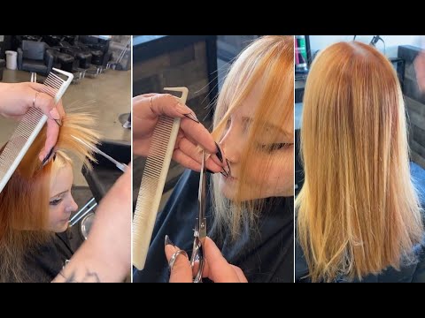 Great Tips for Cut long hair | Layered Hair Cutting Techniques | How to Cut Long Bangs